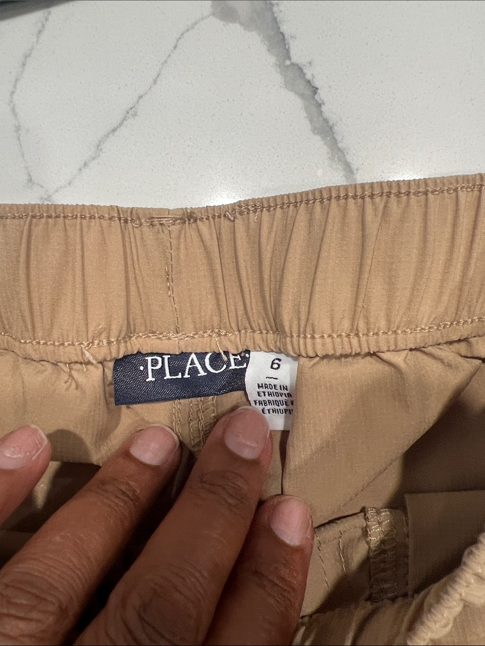 The Children's Place Teal Pull-On and Khaki Cargo Shorts Set - Picture 3 of 4